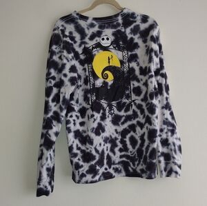 Disney Parks Nightmare Before Christmas Tie-Dye Long Sleeve Shirt Jack & Sally